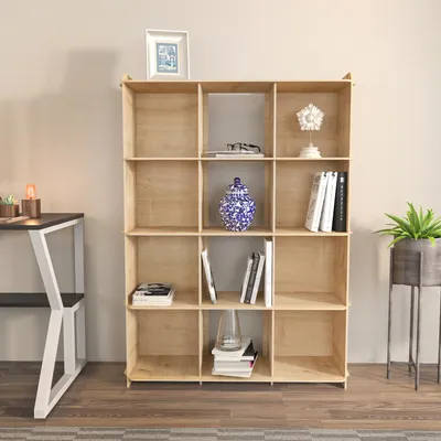 Image de Skye Decor, Zimba - Oak, bibliothèque, chêne, panneaux de particules 100 % mélaminés, 92,5 x 30 x 132 cm