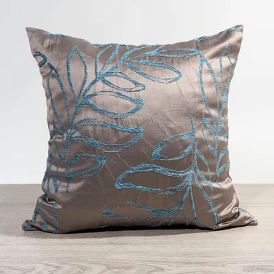 Produktbild von Kissen von Lysel - blau Blätterzweige Cabilao 46x46, reines Polyester Dekokissen