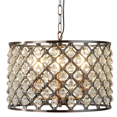 Produktbild von Marchesa Zeitgenössische Kronleuchter Stahl Kupfer Glas 3 Lichter E14 D38Cm