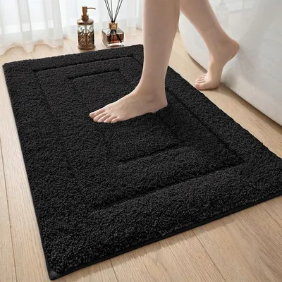 Productafbeelding van Antislip badmat van microvezel, zwart, 50 x 80 cm