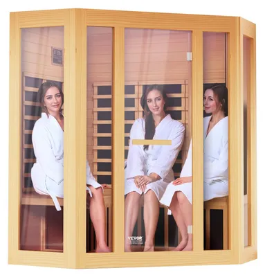 Zdjęcie produktu dla Vevor Drewniana Sauna Na Podczerwień 3-4 Osoby Moc 2470W Bluetooth Terapia