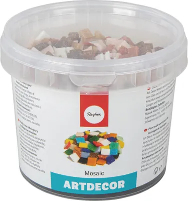Produktbild von Artdeco Glasstein-Mosaikmix, 1 x 1 cm, ca. 1500 Stück, Dose 1 kg, frostbeständig Natur-Töne