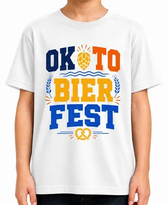 Produktbild von OKTO BIER FEST Bayern Party Trachtenshirt Lederhose Kinder T-Shirt, Weiß, 104