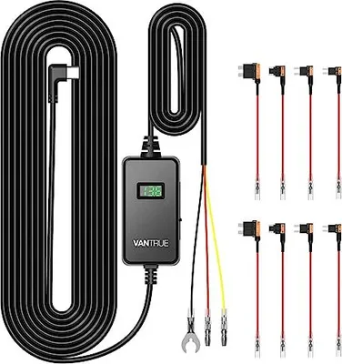 Productafbeelding van VANTREE USB-C display hardwired kit, 3 niveaus, ACC-kabel, dashboardcamera, 11,6/23,6 V, 12/24 V, 12,4/24,4 V, 5 V, zekeringhouder, lage spanning beveiliging
