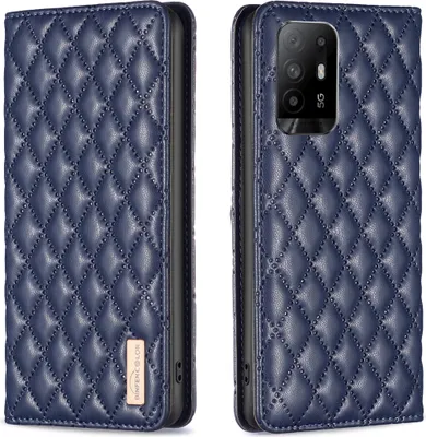 Image de OPPO A94 5G Case, Elegant Flip Leather Case with Card Slots and Stand for OPPO A94 5G F19 Pro Plus Ren5 Z 5G blue