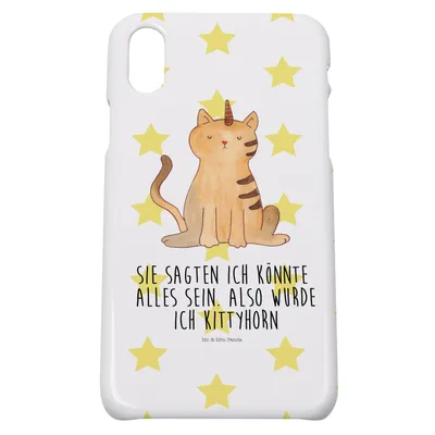 Produktbild von Mr. & Mrs. Panda Iphone 10 Handyhülle Einhorn Katze - Weiß - Geschenk, Regenbogen, Unicorn, Cover, X, Glitzer, Hülle, Handy, Mieze