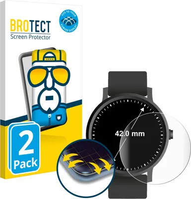 Produktbild von 2x BROTECT Fullscreen Schutzfolie für Kreisrunde Displays (ø: 42 mm) Displayschutz Folie Fullcover Klar Transparent