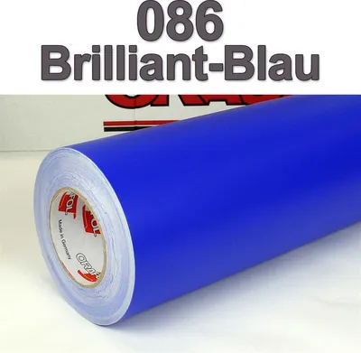 Produktbild von (6,34€/m²) Oracal® Möbelfolie 086 Brillantblau Matt 126 cm Breite Laufmeterware selbstklebende Folie Plotterfolie Klebe Folie Oracal 631 matte Küchenfolie