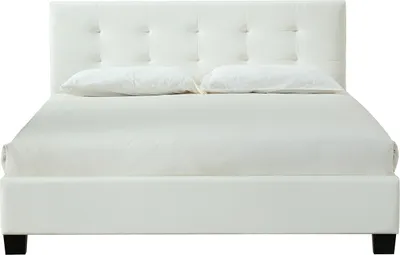 Produktbild von Miliboo - Bett 160 x 200 Stoff Weiss gepolstert MARQUISE