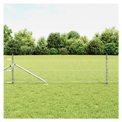 Produktbild von Zaunpfosten Silber 100 x 0,8 m (25 mm Gitter) Stahl Gartenzaun für Hundezaun, Weidezaun, Gartenzaun und Hühnerzaun