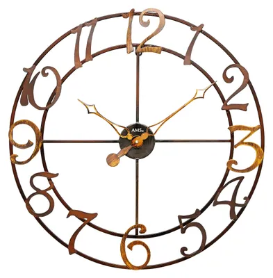 Produktbild von AMS W9566 Wanduhr mit Metallgehäuse und arabischen Ziffern