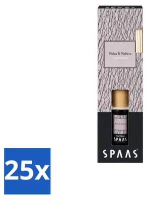 Image de 25 bâtonnets parfumés Spaas Relax & Relieve, parfum thé bergamote, 80 ml - Pack économique - 25 pièces
