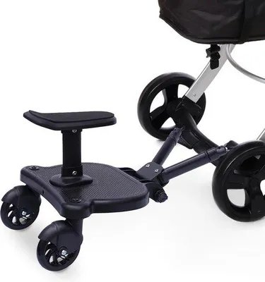 Produktbild von Universelles Kinderwagen-Zubehör – mit Sitzfläche – für Kinderwagen, Babywagen und Buggys – schwarz