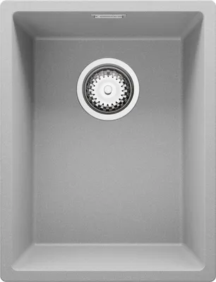 Produktbild von PRIMAGRAN Spülbecken Grau 36x47cm, Granitspüle 1 Becken + Ablauf-Set, Küchenspüle ab 40er Unterschrank - London Slim