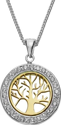 Produktbild von Zeeme Silber Halskette Silber 925 zweifarbig mit Lebensbaum-Motiv