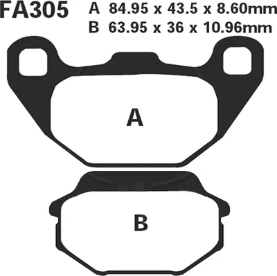 Image de Plaquettes de frein avant pour Kymco Super 8 50 2T, année de fabrication 2009-2019 - Plaquettes de frein EBC - Neuf