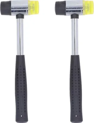 Obrázek produktu pro 2 kusy Gumová palička, 25 mm, dutá ocel, protiskluzová rukojeť, kladivo s odnímatelným koncem pro práci se dřevem, šperky
