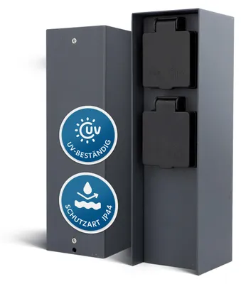 Produktbild von UNITEC Steckdosensäule Edelstahl IP44 m 2Std