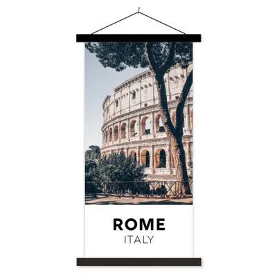 Produktbild von MuchoWow® Textilposter Rom - Italien - Kolosseum 40x80 cm mit schwarzem Rahmen - Wandemalerei