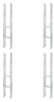 Produktbild von Alberts 4 x H-Pfostenträger, 116x800 mm, Materialstärke 8 mm, Tiefe 60 mm, feuerverzinkt