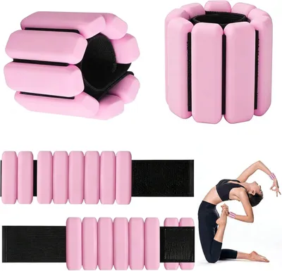 Imagen del producto de Pesas de muñeca ajustables de 0,45 kg, paquete de 2, para fitness y yoga