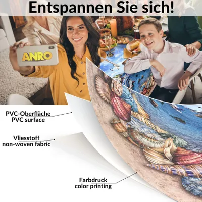 Produktbild von Wachstuch-Tischdecke 240x140cm abwaschbar Garten Outdoor Indoor Fischerufer