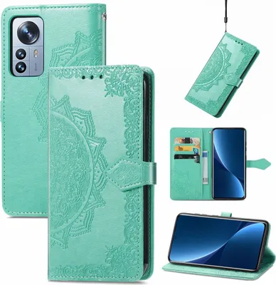 Produktbild von König Design Hülle kompatibel mit Xiaomi 12 Pro Kunstleder Handyhülle - Handy Case Grün