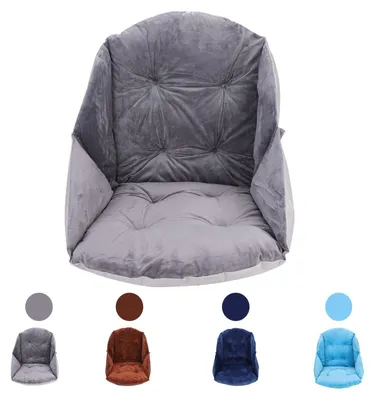 Produktbild von Weiches Sitzkissen und Rückenkissen Set für Garten- und Bürostühle - Waschbar und Ergonomisch, Grau 40 x 48 cm