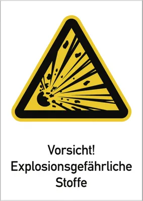 Produktbild von Dreifke® Vorsicht! Explosionsgefährliche Stoffe ISO 7010, Kombischild, Folie,...