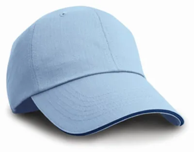 Produktbild von Result Headwear RC038X | Herringbone Cap with Sandwich Peak / Kappe / Mütze / Hut - Farbe: Sky/Navy - Größe: One Size