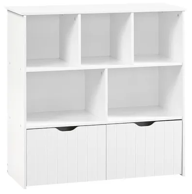 Produktbild von Kinderregal Spielzeugregal Bücherregal Weiß 80 x 30 x 81,2 cm