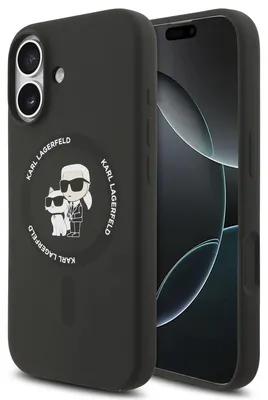 Obrázok produktu pre KARL LAGERFELD case passend für IPHONE 17 compatible with MagSafe KLHMP17SSCMKCRHK (Silicone KC Body Ring) black