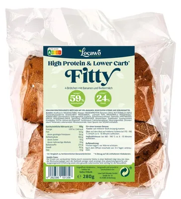 Produktbild von Locawo High Protein Low Carb Fitty Brötchen 280g