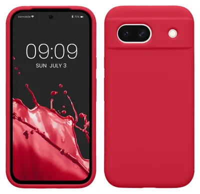 Produktbild von kwmobile Handyhülle für Google Pixel 8a Hülle, für Pixel 8a Case - Hülle Silikon - kabelloses Laden - Granatapfelrot