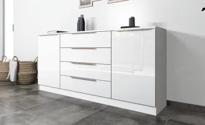 Produktbild von Kommode "Oliva" 166cm, weiß-glänzend