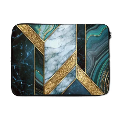 Produktbild von MuchoWow® Laptop Hülle 13 Zoll Marmor - Mosaik - Gold Laptoptasche - Laptophülle - Sleeve - Rundumschutz
