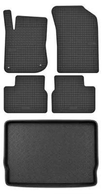 Zdjęcie produktu dla Dywaniki gumowe + mata bagażnika do Peugeot 208 I 2012-2019 (hatchback, standardowy bagażnik) – czarne, dopasowane – Wielganizator