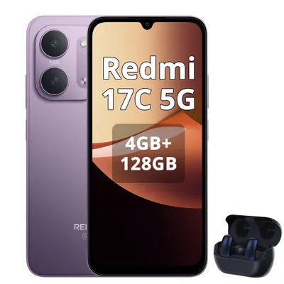 Produktbild von Xiaomi Redmi 17C 5G 4GB + 128GB Smartphone 6,99" 6000mAh Lila (mit Bluetooth-Kopfhörer), KI-generiertes Bild