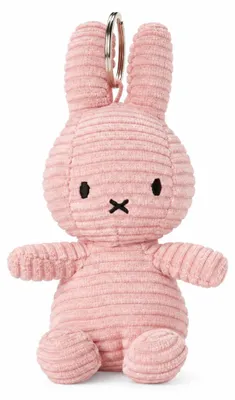 Produktbild von Miffy Cord-Schlüsselanhänger (rosa, 10cm) Kuscheltier Stofftier Keychain Hase