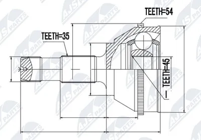 Produktbild von NTY Gelenksatz Antriebswelle Radseitig für FIAT Ducato Kastenwagen (250, 290) NPZ-FT-008
