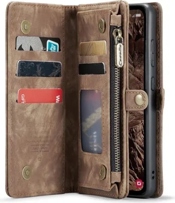 Produktbild von Samsung Galaxy A55 Hülle - CaseMe 008 2-in-1 Klapphülle & Back Cover mit Brieftasche - Braun