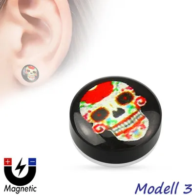 Produktbild von Fake Magnet Plug Piercing Ohrring Totenkopf Modell 3