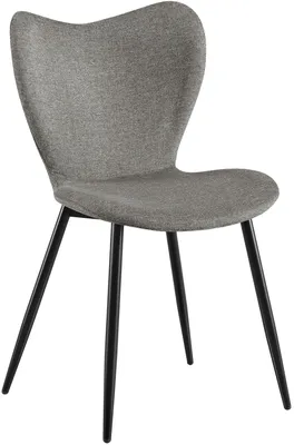 Produktbild von CLP Esszimmerstuhl Maika gepolstert mit Samt- oder Stoffbezug belastbar bis 150 kg grau Material Stoff