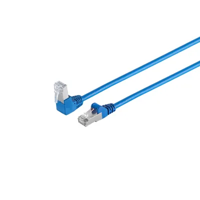 Produktbild von Kabel cat 6 S/FTP PIMF Winkel-gerade blau 0,25m