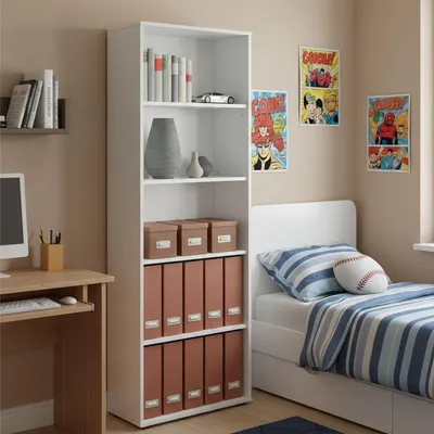 Immagine prodotto di Erba - Libreria, 60x30x180h cm Bianco, 4 Ripiani