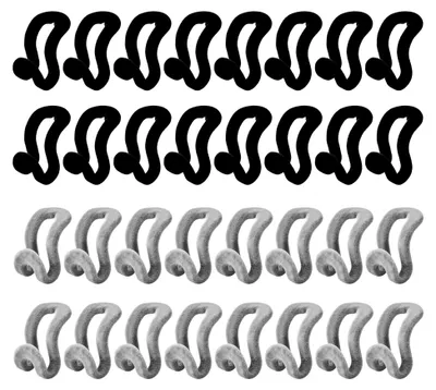 Produktbild von 40Pcs Kleiderbügel Haken - Platzsparende Verbinder und Rutschfeste Cascading Anschlüsse Mini Flocking für Bügel Schrank Platzeinsparung, Schwarz Grau