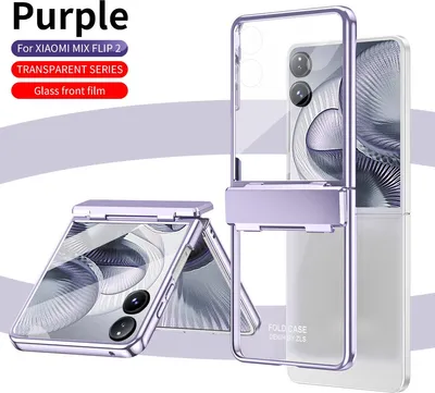 Produktbild von Hülle für Xiaomi Mix Flip 2 Ultradünne Überzug Kristall Klar Schutzhülle mit Scharnierschutz Lila