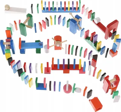 Image de Dominos en bois colorés 360 pièces