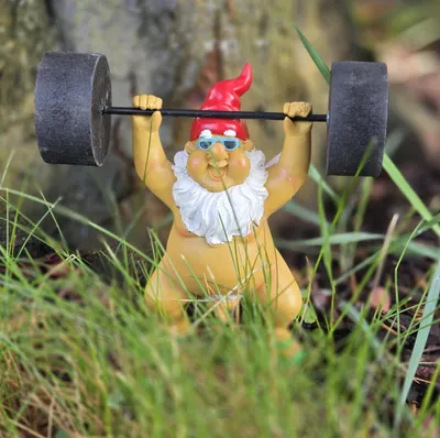 Produktbild von Zwerg nackt Gewichtheber 16cm Gartenfigur Dekofigur Dekoration Haus Hof Garten