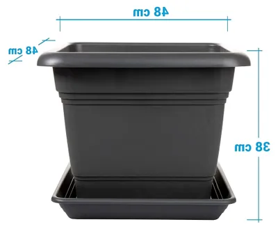 Produktbild von 4er Set Pflanzkübel XXL 48cm Anthrazit Großer Blumentopf Kunststoff Außen Pflanzentopf UV-beständig Frostfest